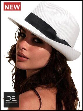 UPF 50+ Straw Sun Hat - Breathable Lightweight Roll Up Panama Fedora for Travel